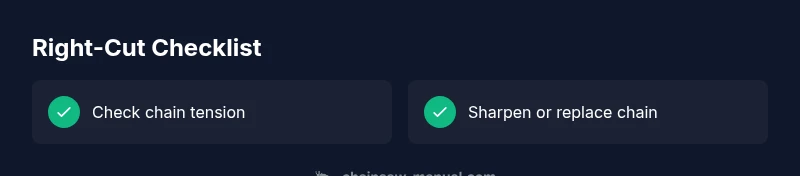 Checklist for diagnosing and fixing chainsaw right-cut issues