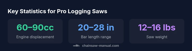 Infographic showing typical pro logger saw specs