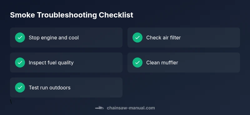 Checklist for diagnosing smoking chainsaw