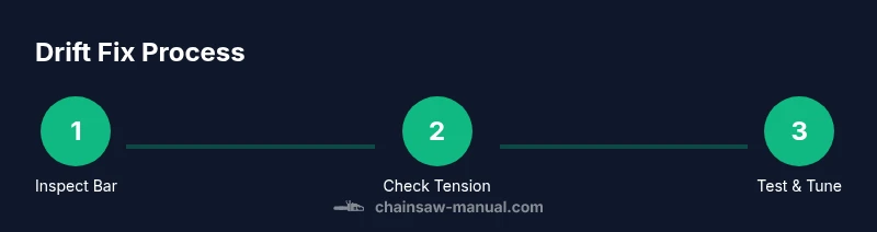 A comprehensive visual guide to correcting right drift in chainsaw cuts