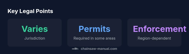 Infographic showing bow chainsaw legality by region