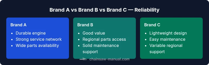 Comparison of three hypothetical chainsaw brands’ reliability factors
