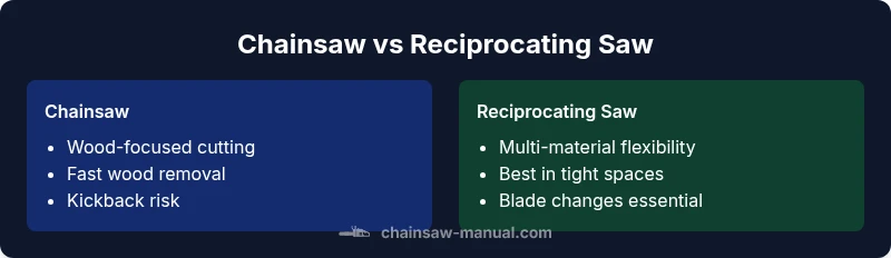 Infographic comparing chainsaw and reciprocating saw