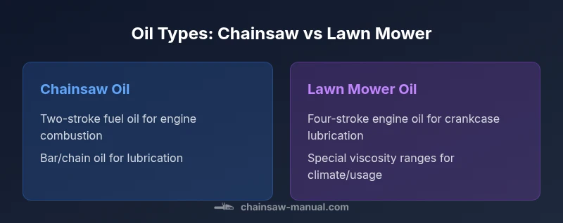 Comparison of chainsaw oil vs lawn mower oil