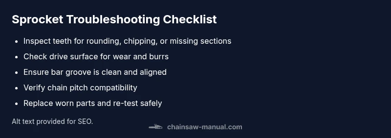 Checklist for diagnosing chainsaw sprocket wear