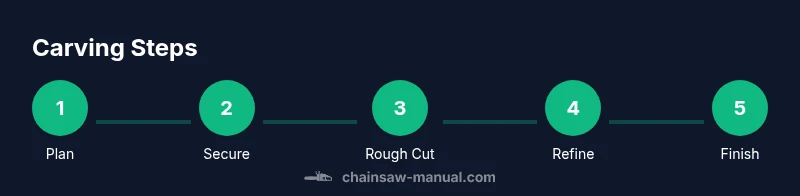 Process infographic showing steps: plan, secure, rough-cut, refine, finish