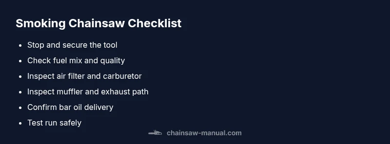 Checklist for diagnosing smoking chainsaw
