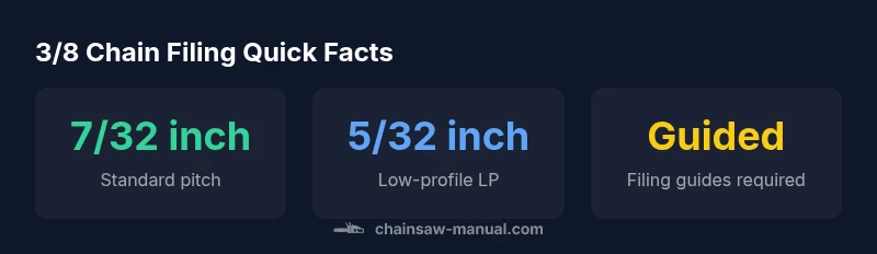 Infographic showing file sizes for standard and LP 3/8 chain