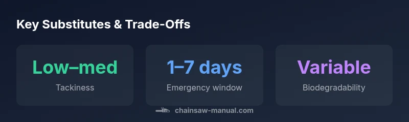 Infographic showing substitutes and trade-offs for bar oil
