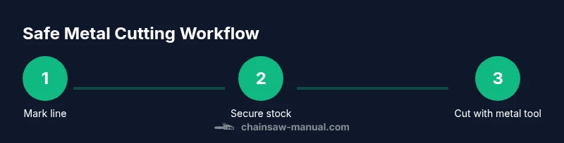 Process diagram showing safe metal cutting workflow