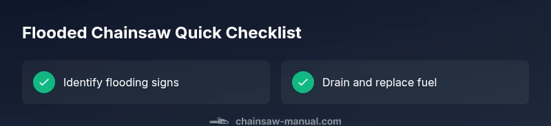 Infographic checklist for flooded chainsaw repair