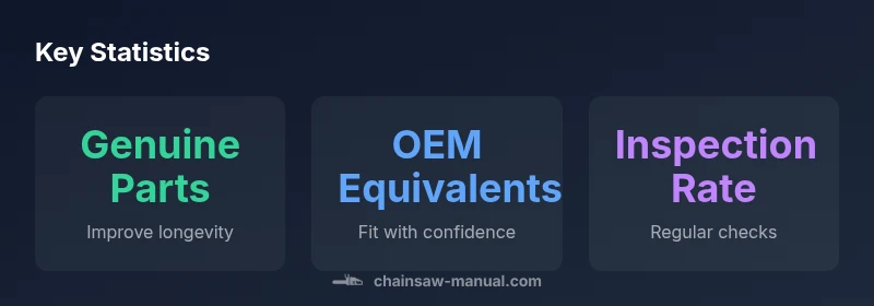 Infographic showing key statistics about Husqvarna chainsaw parts reliability and maintenance