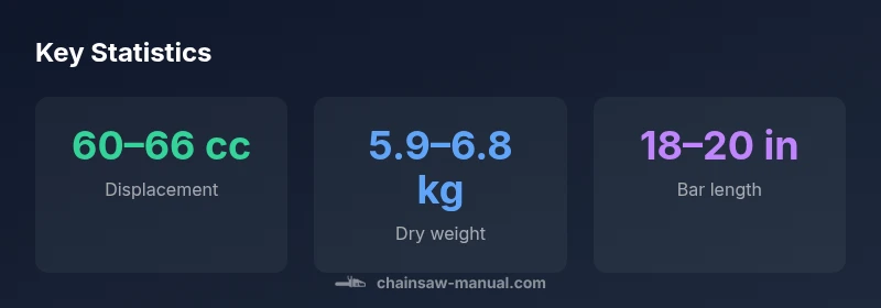 Infographic showing MS 391 key statistics like displacement, weight, and bar length
