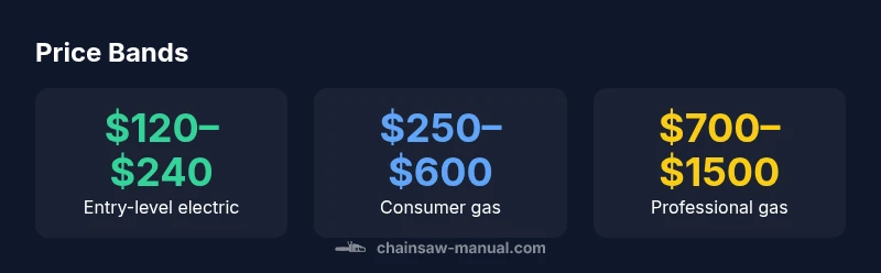 Infographic showing Husqvarna price bands by model type