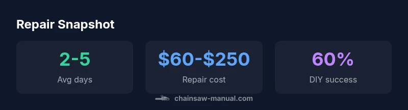 Infographic showing repair turnaround, cost range, and DIY success rate
