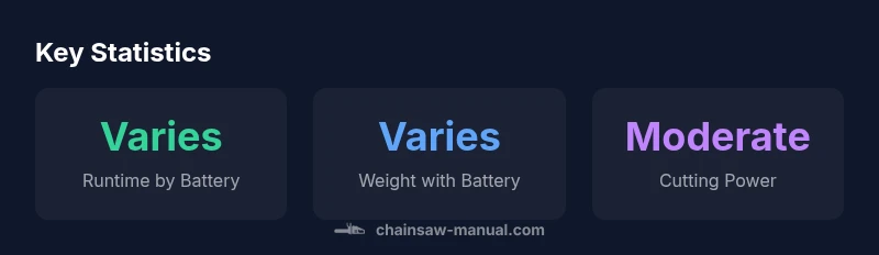 Infographic showing runtime variability, weight with battery, and cutting power of the stihl msa 120 c