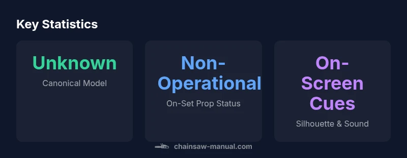 Infographic comparing Leatherface prop chainsaw characteristics and safety tips