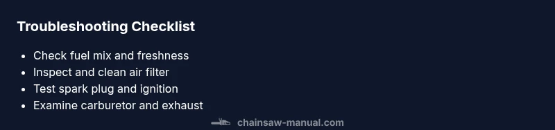 Checklist for fixing bogging chainsaw