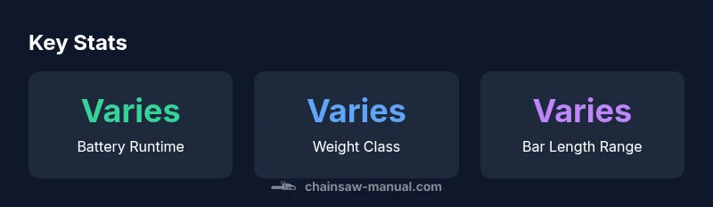 Infographic showing Ryobi chainsaw options at Home Depot with battery runtime and bar lengths