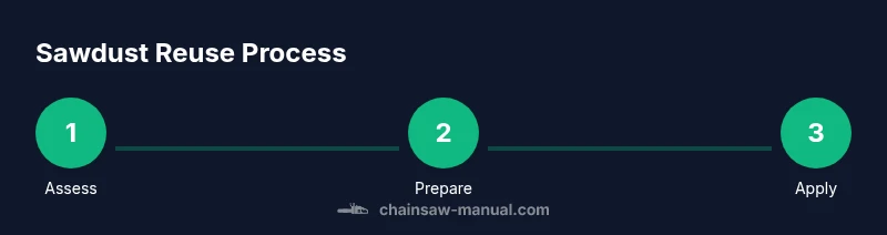 Process diagram showing sawdust reuse steps