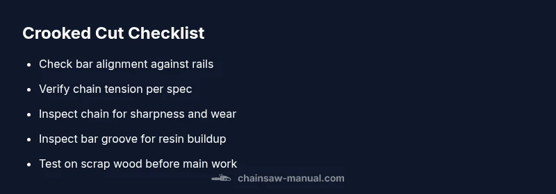 Checklist for crooked chainsaw corrections