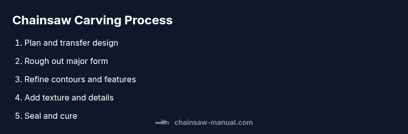 Process diagram of chainsaw carving steps